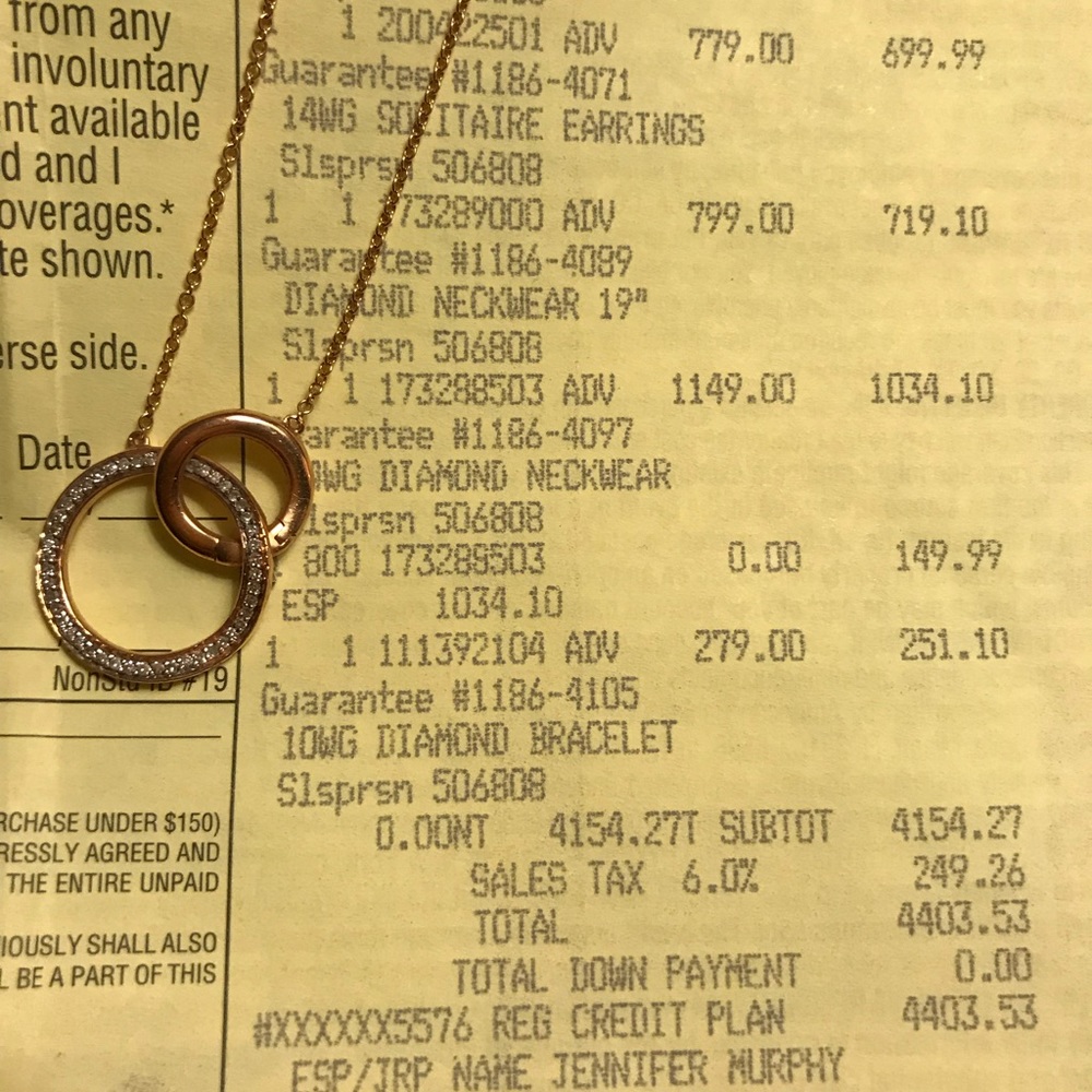 Rose gold diamond necklace