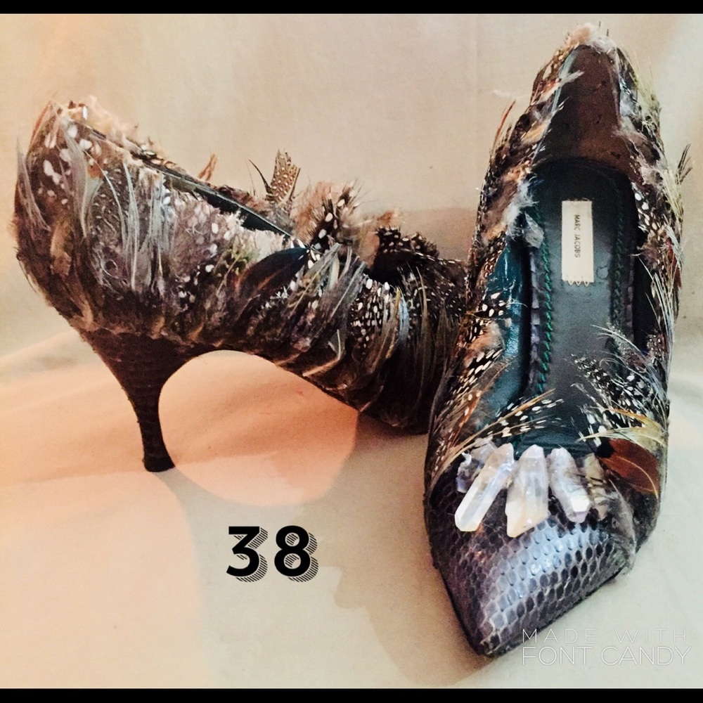 Marc Jacobs snakeskin pumps embellished