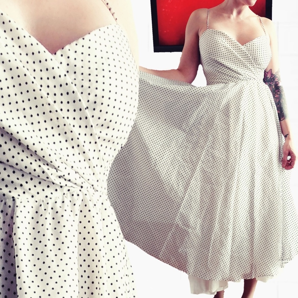 Fully Lined Pinup Style Polka Dot Dress