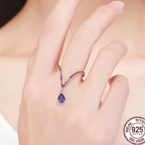 100% 925 Sterling Silver Tears Of Venus Ring