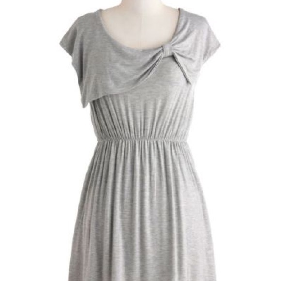 Gray sailor style collar, cinched waist dress, XS - Picture 1 of 5