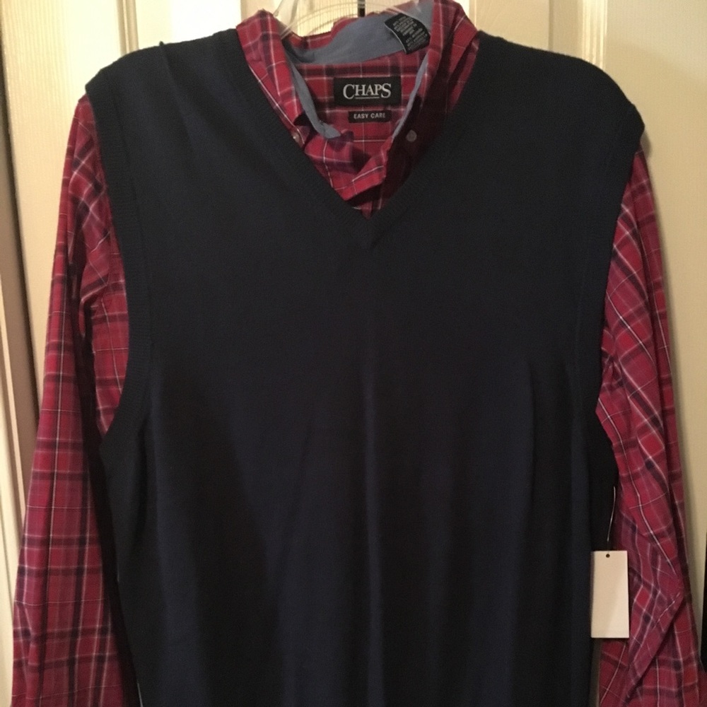 Chaps Button Down with Vest