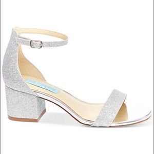 Blue by Betsey Johnson Silver Block Miri Sandals