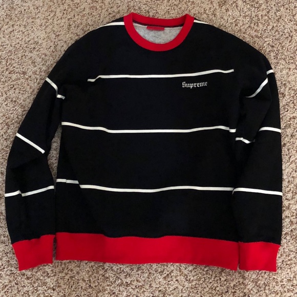 supreme striped crewneck