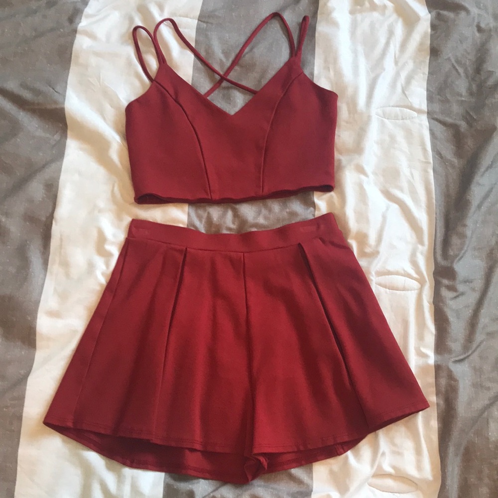 A red two piece