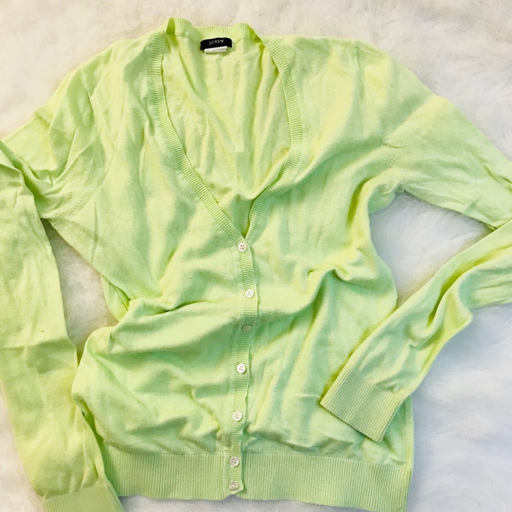 J.Crew Bright Green Button Down Cardigan