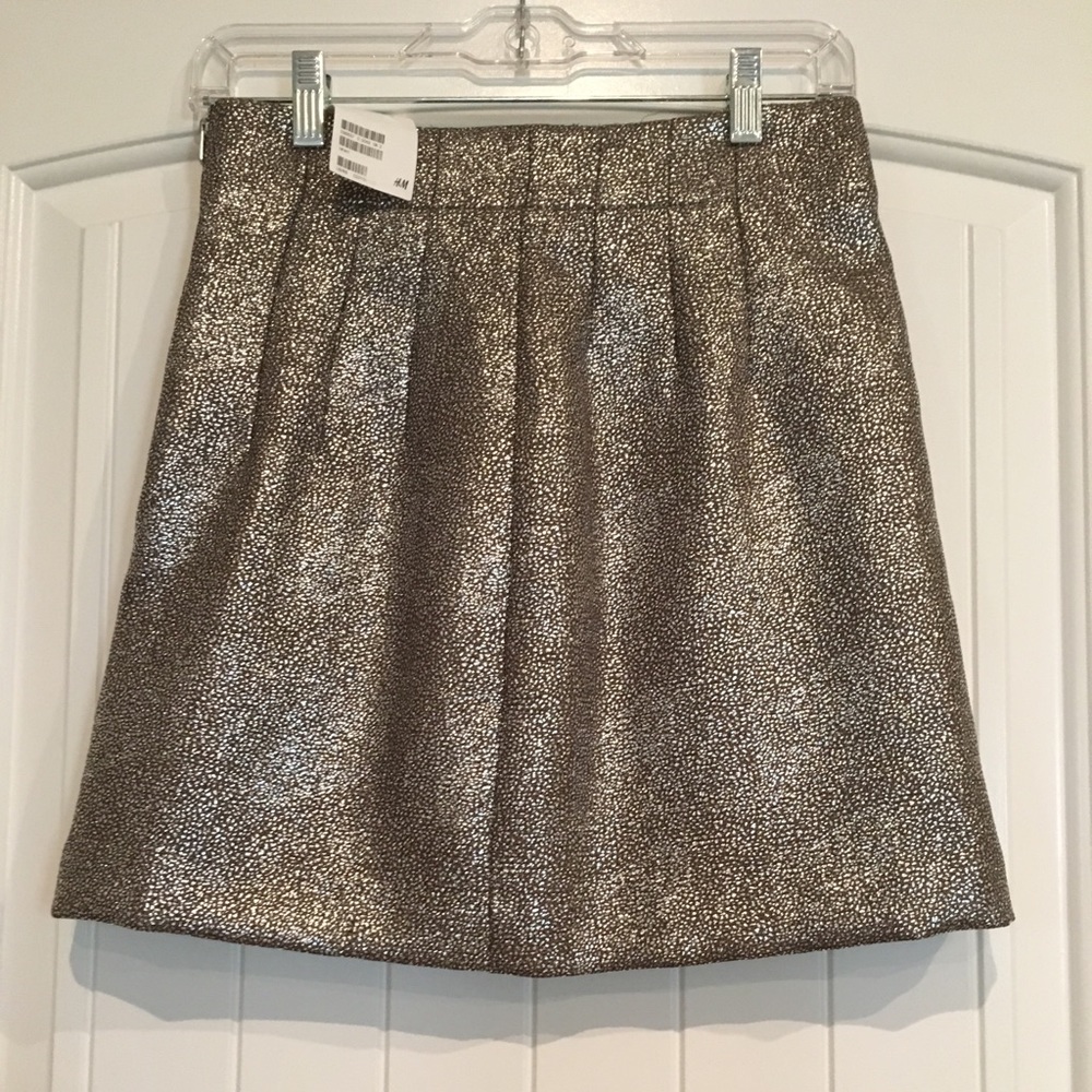 H&M High Waist Glitter Mini Skirt NWT