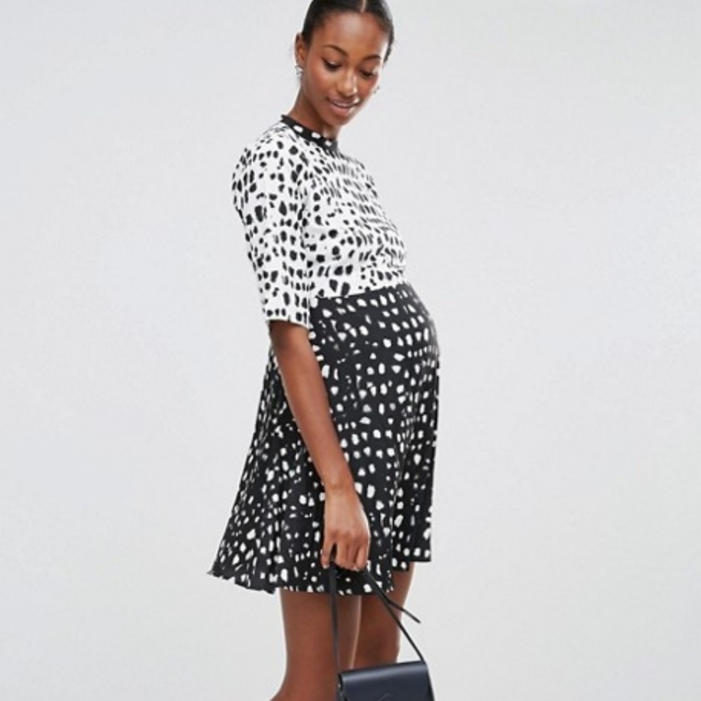 Asos maternity animal print skater dress size 14