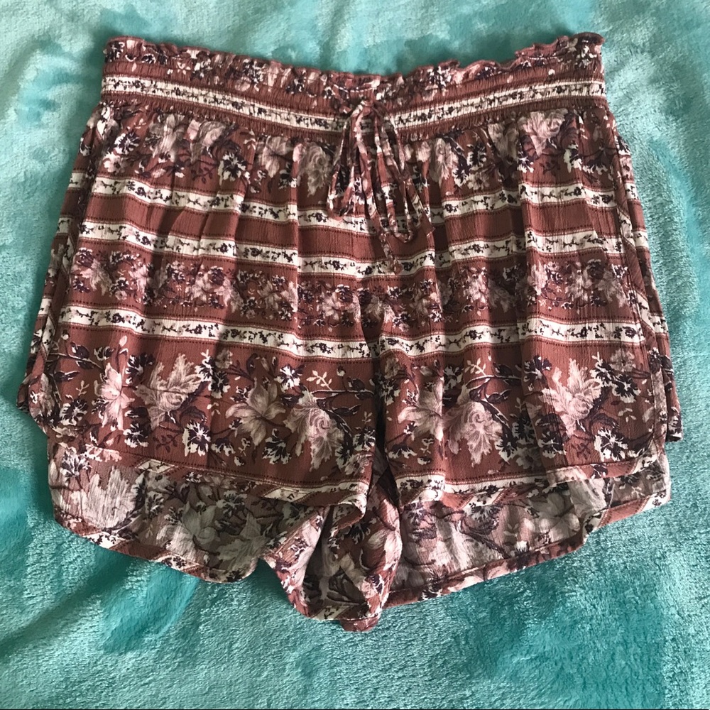 Floral Print Tropical Flowy Shorts