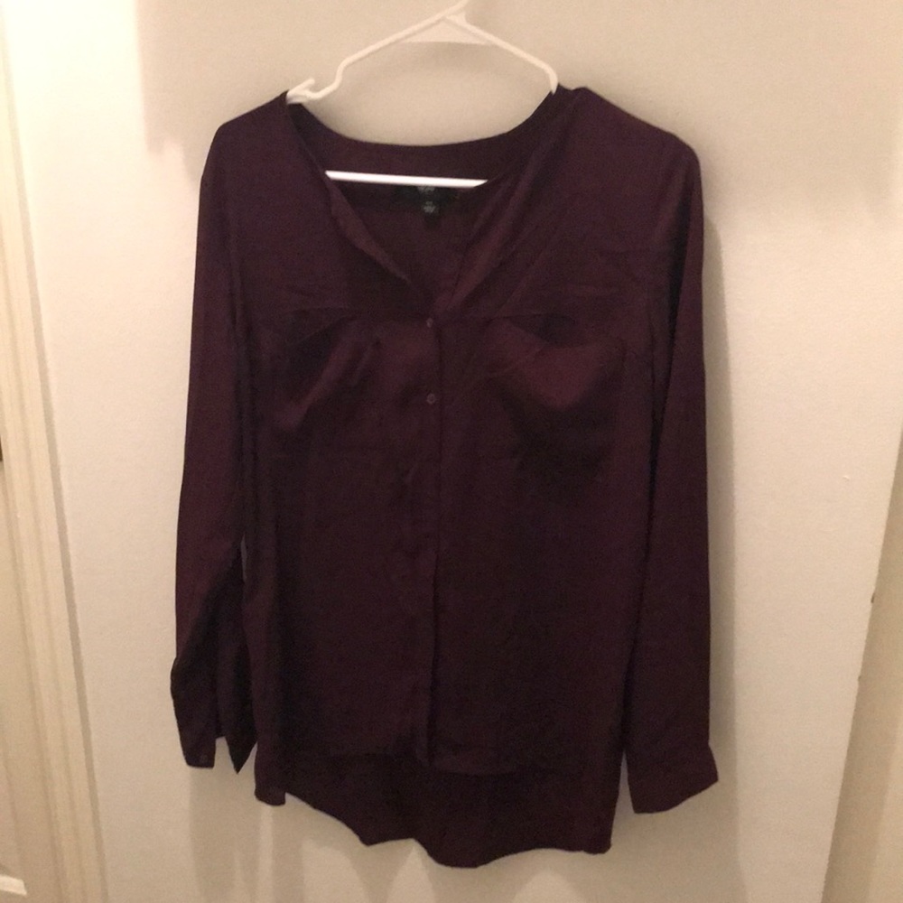 Mossimo maroon blouse button down