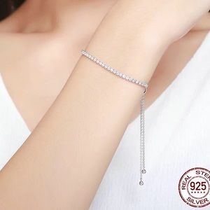 100% 925 Silver Sparkling Strand Chain Bracelet