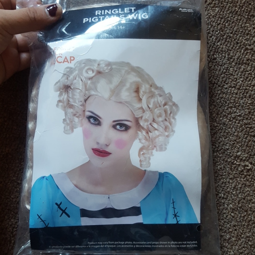 Ringlet pigtails wig
