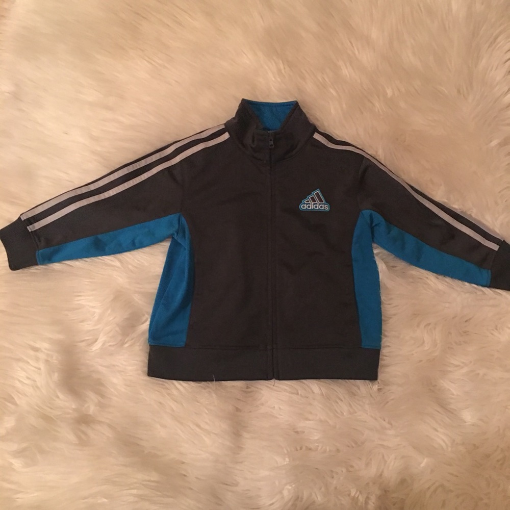 Adidas little boys blue warmup track jacket