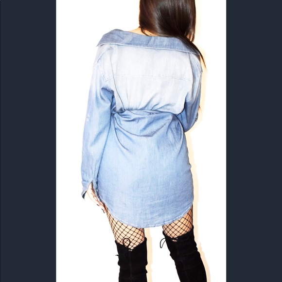 NWT Denim Shirt-Style Dress - Picture 4 of 6