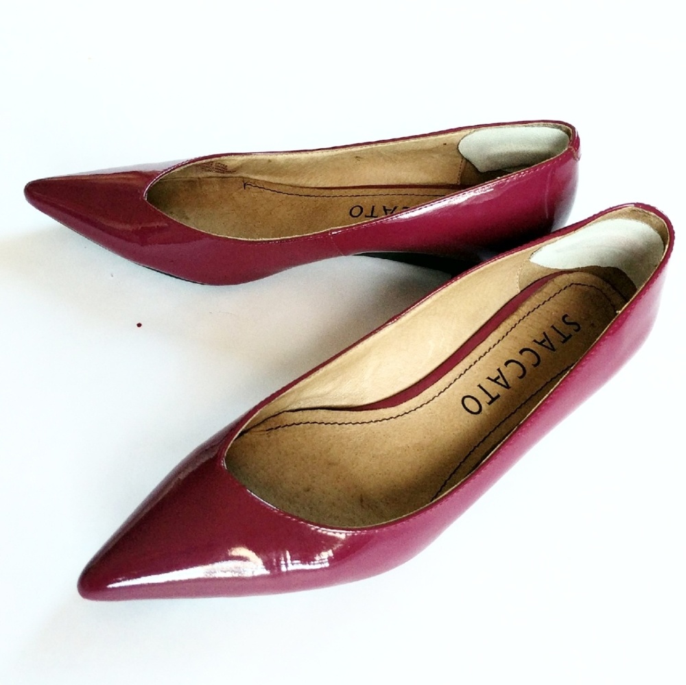 Patent Leather Raspberry Staccato Heel