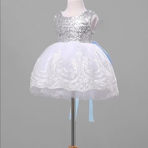 Princess Bow Decorated Lace Trim Dress