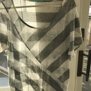 Cute Grey and White Blouse