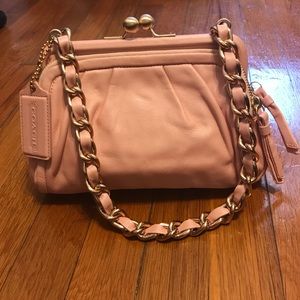 Coach pink chain strap small handbag