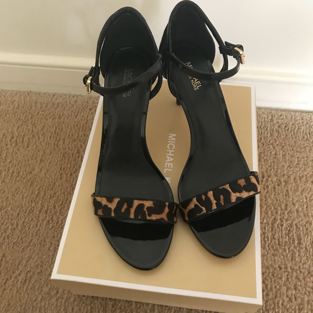 Micheal Kors cheetah heels, Real calf half print