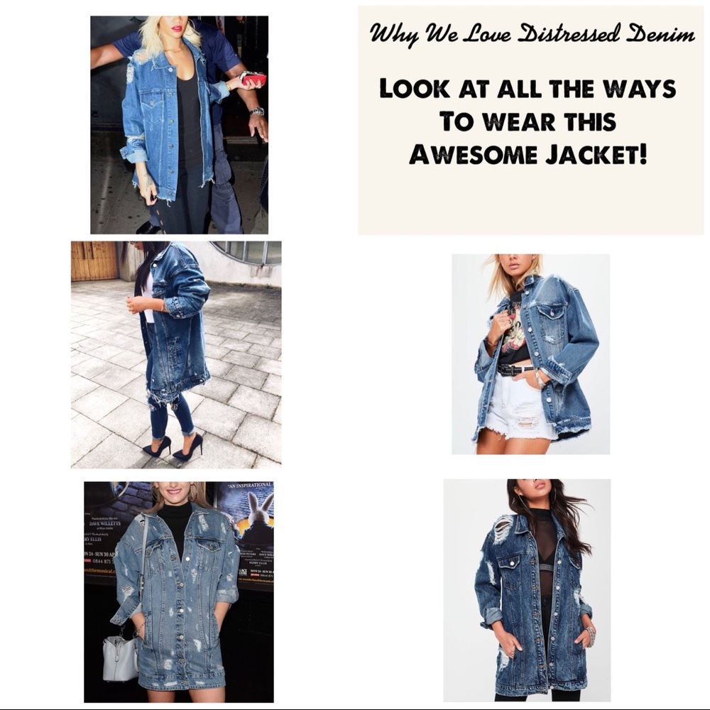 SOLD ON POSHMARK! Oversized Distressed Denim JKT - Picture 3 of 8