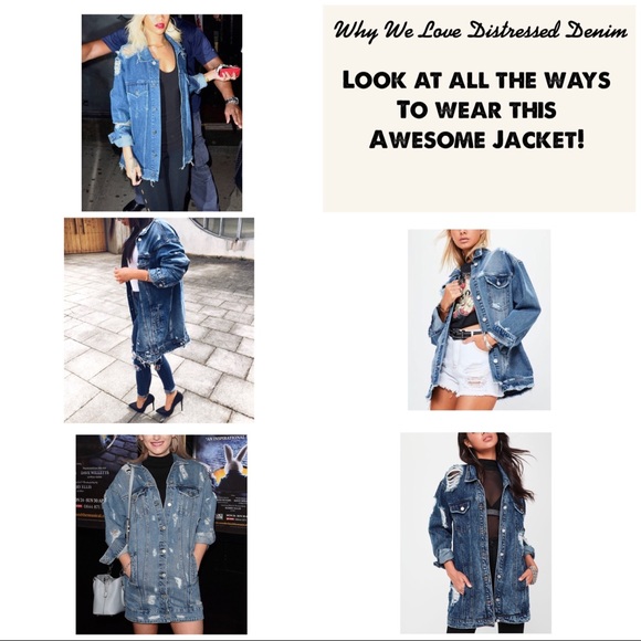 SOLD ON POSHMARK! Oversized Distressed Denim JKT - Picture 3 of 8