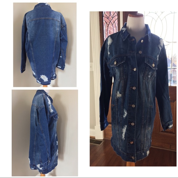 SOLD ON POSHMARK! Oversized Distressed Denim JKT - Picture 8 of 8