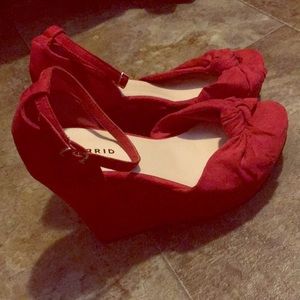 Torrid: Brand New Suede Red Wedges —  Size 9