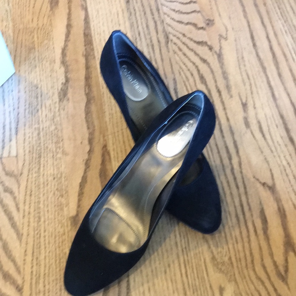 Calvin Klein black suede pumps