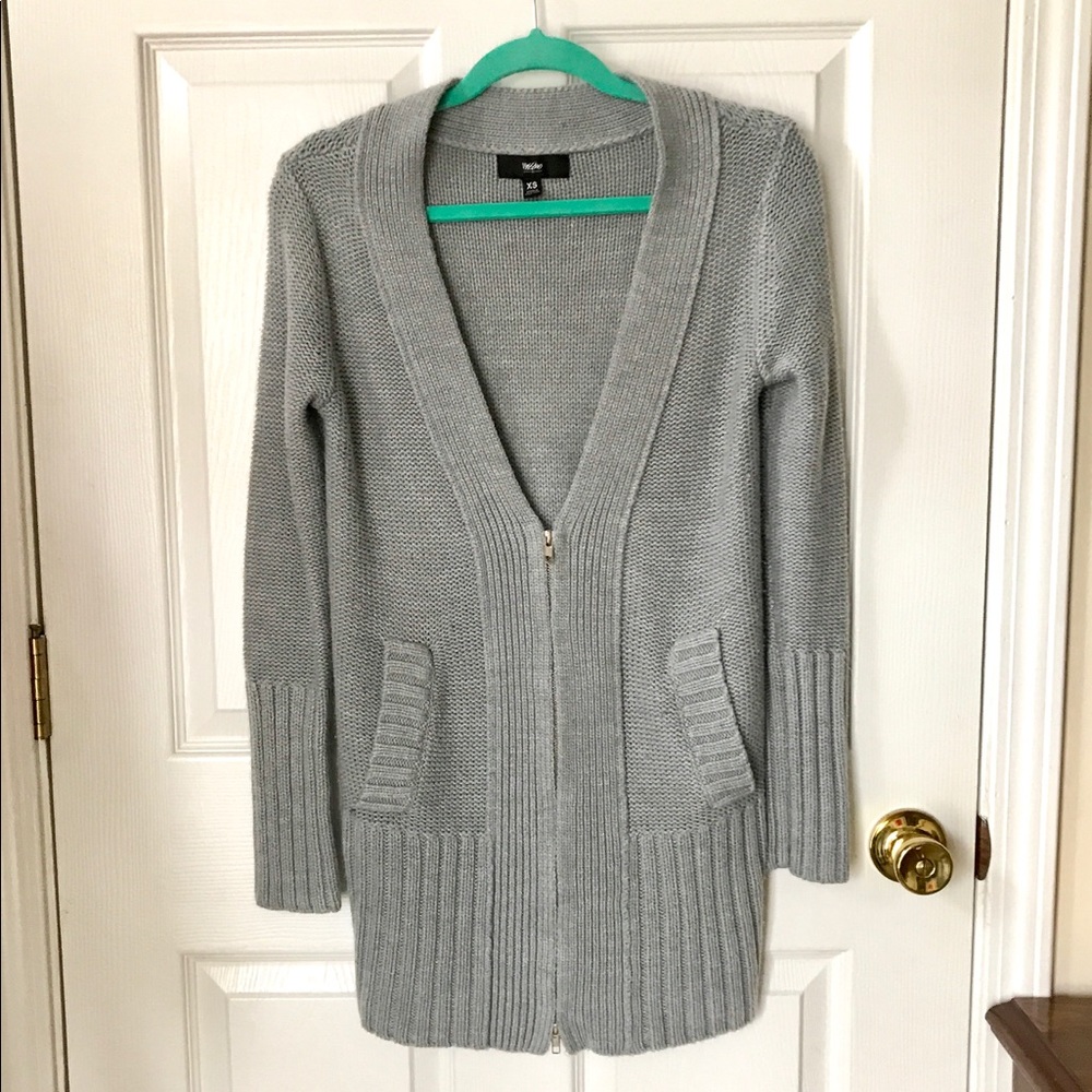 Mossimo Mid-thigh Length Cardigan w/ Zipper Front