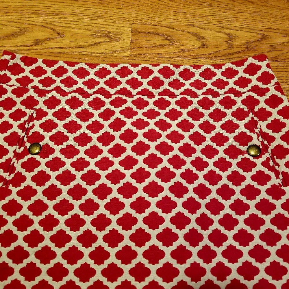 Ann Taylor Loft Red & White Candy Cane Mini Skirt - Picture 4 of 8
