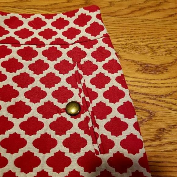 Ann Taylor Loft Red & White Candy Cane Mini Skirt - Picture 5 of 8