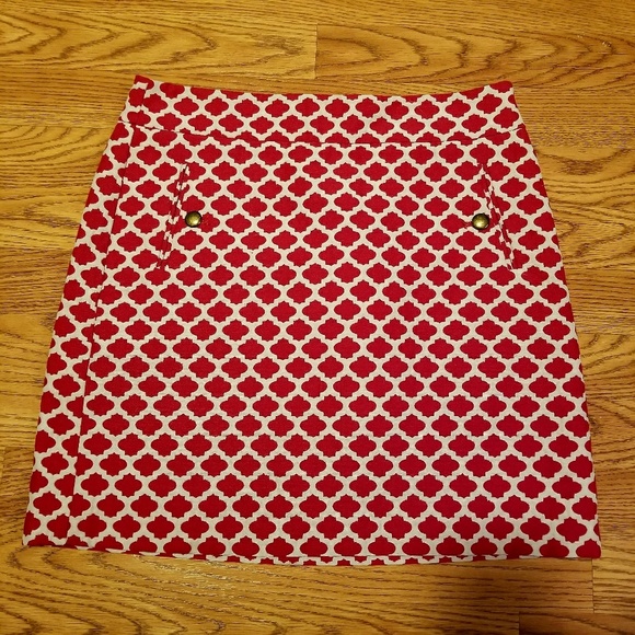Ann Taylor Loft Red & White Candy Cane Mini Skirt - Picture 2 of 8