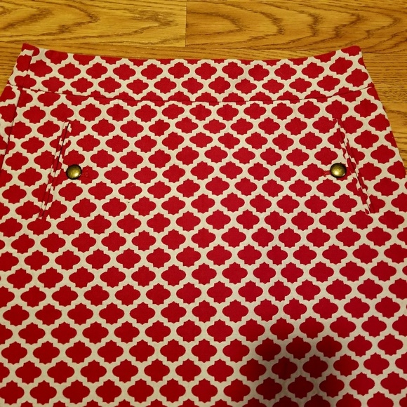 Ann Taylor Loft Red & White Candy Cane Mini Skirt - Picture 3 of 8