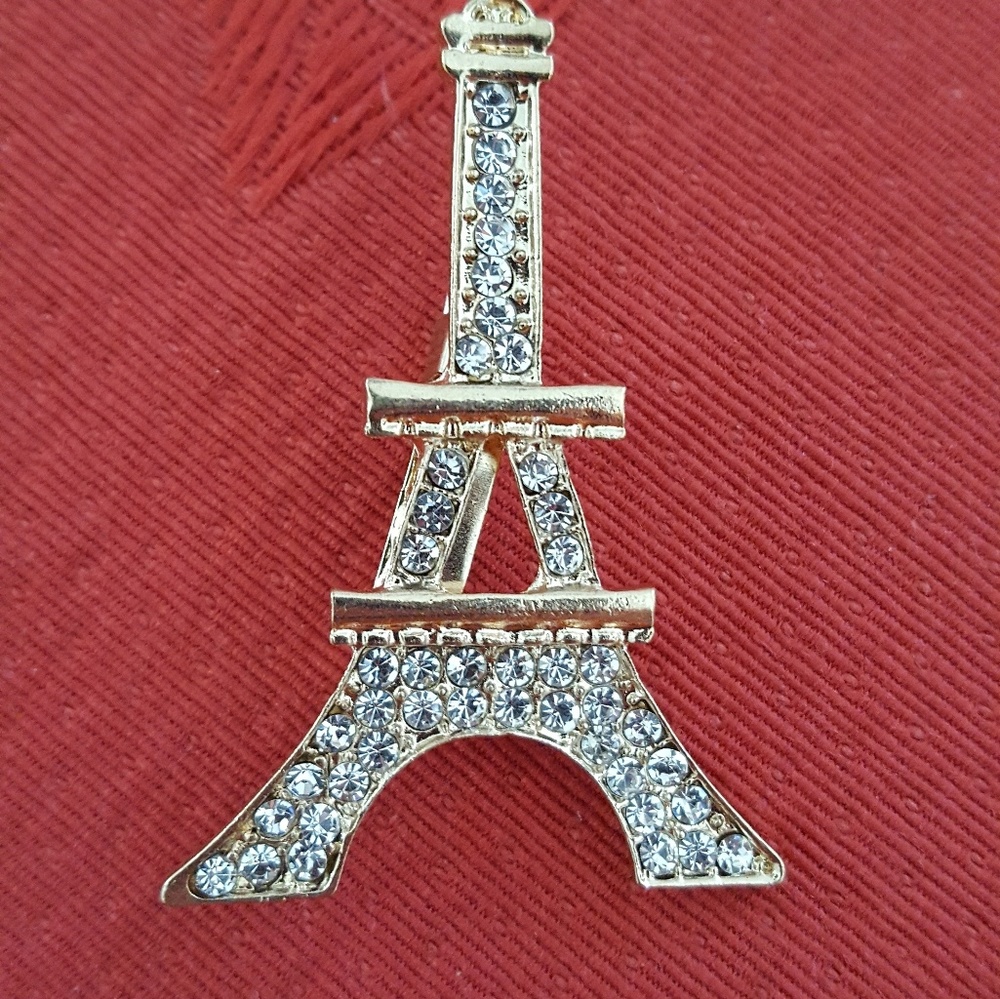 Gay Paris Effal Tower Crystal pin.