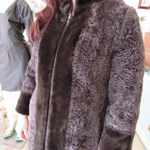 Vintage Short Hair Wool Long Jacket Sz S-M