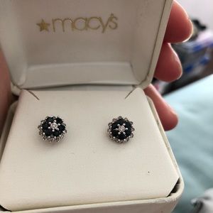 Sapphire and white gold earrings