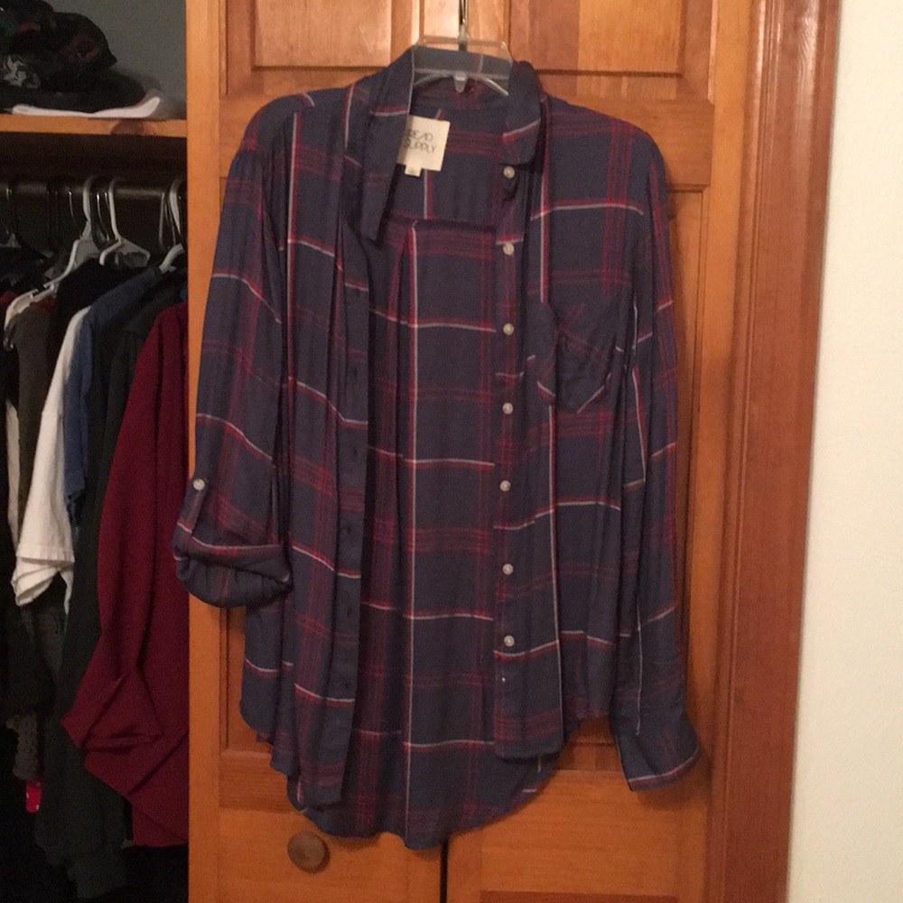 Flannel plaid top