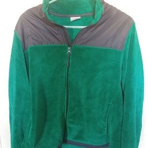 Reposh! Fuzzy green zip up sweater