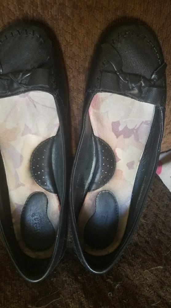 Born Black Leather Mocassin Flat, size 8.5