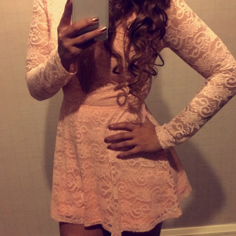 Peach Lace Romper