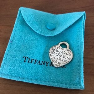 Tiffany’s script heart tag charm