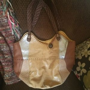 The Sak, Tan and Silver Leather Hobo