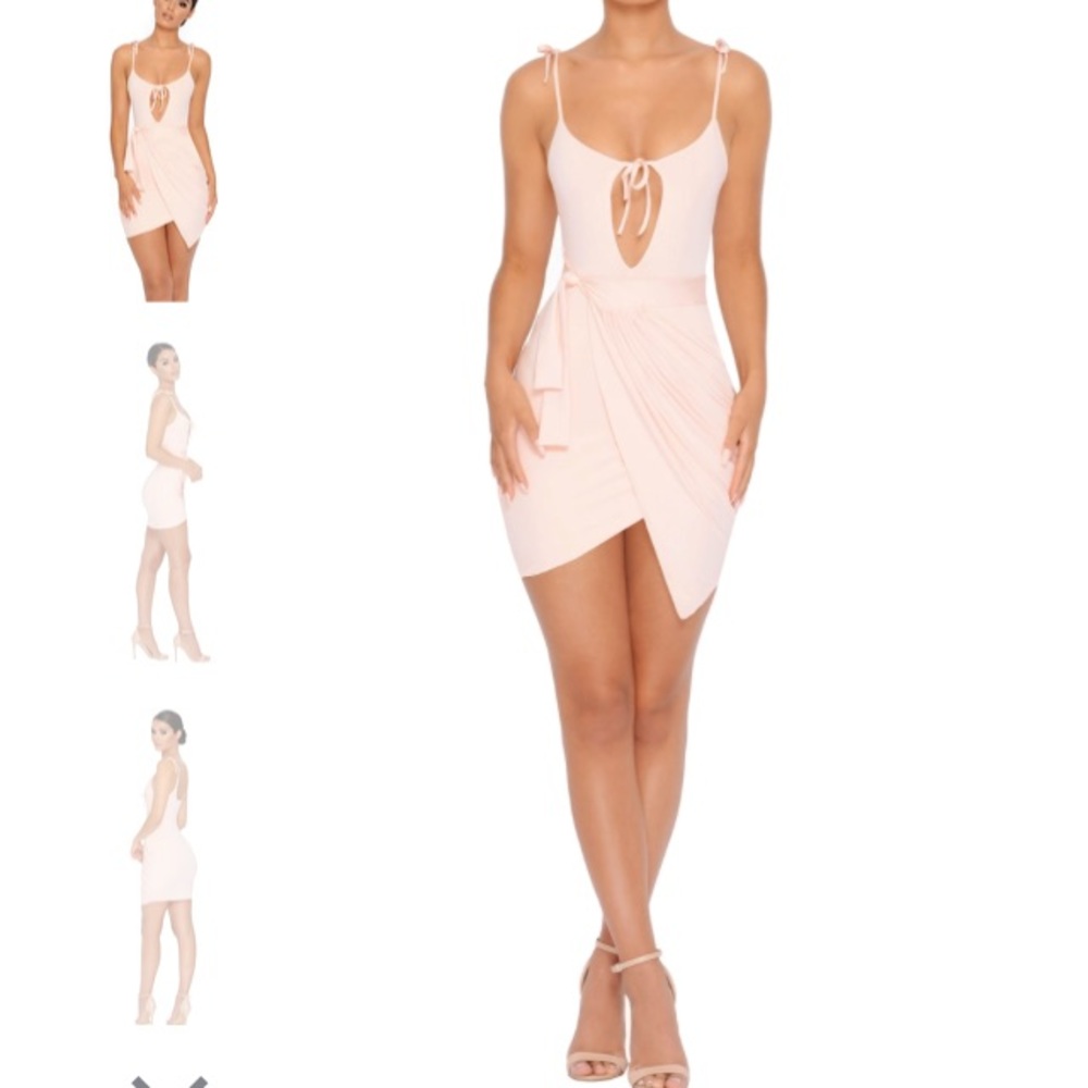 Oh Polly Bow My Mind Keyhole Wrap Mini Dress