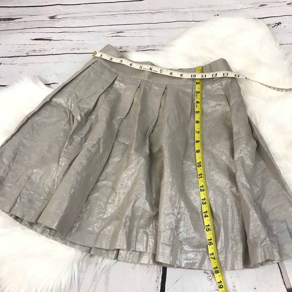 Banana Republic 0P Silver Foil Pleated Skirt - Picture 4 of 7