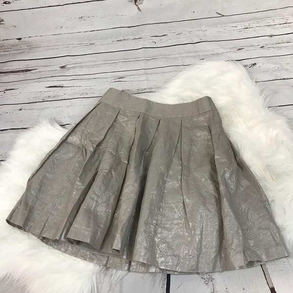 Banana Republic 0P Silver Foil Pleated Skirt - Picture 2 of 7