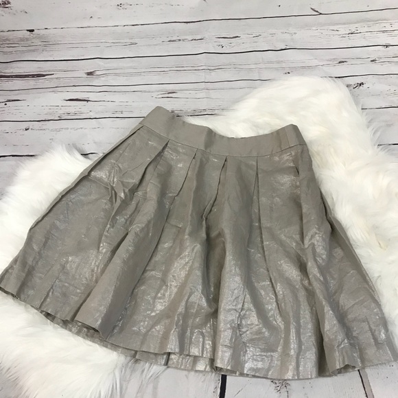 Banana Republic 0P Silver Foil Pleated Skirt - Picture 3 of 7