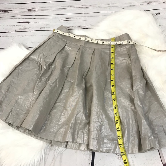Banana Republic 0P Silver Foil Pleated Skirt - Picture 4 of 7