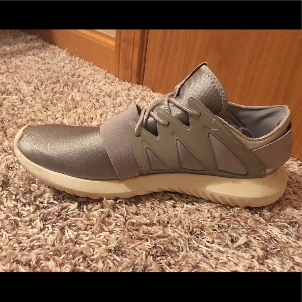 Silver/gray adidas tubular