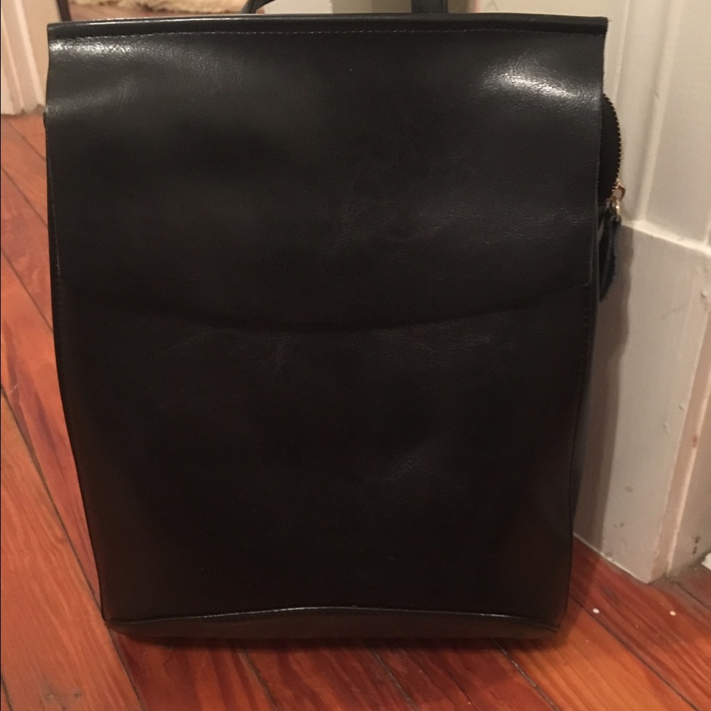 Black Faux leather backpack