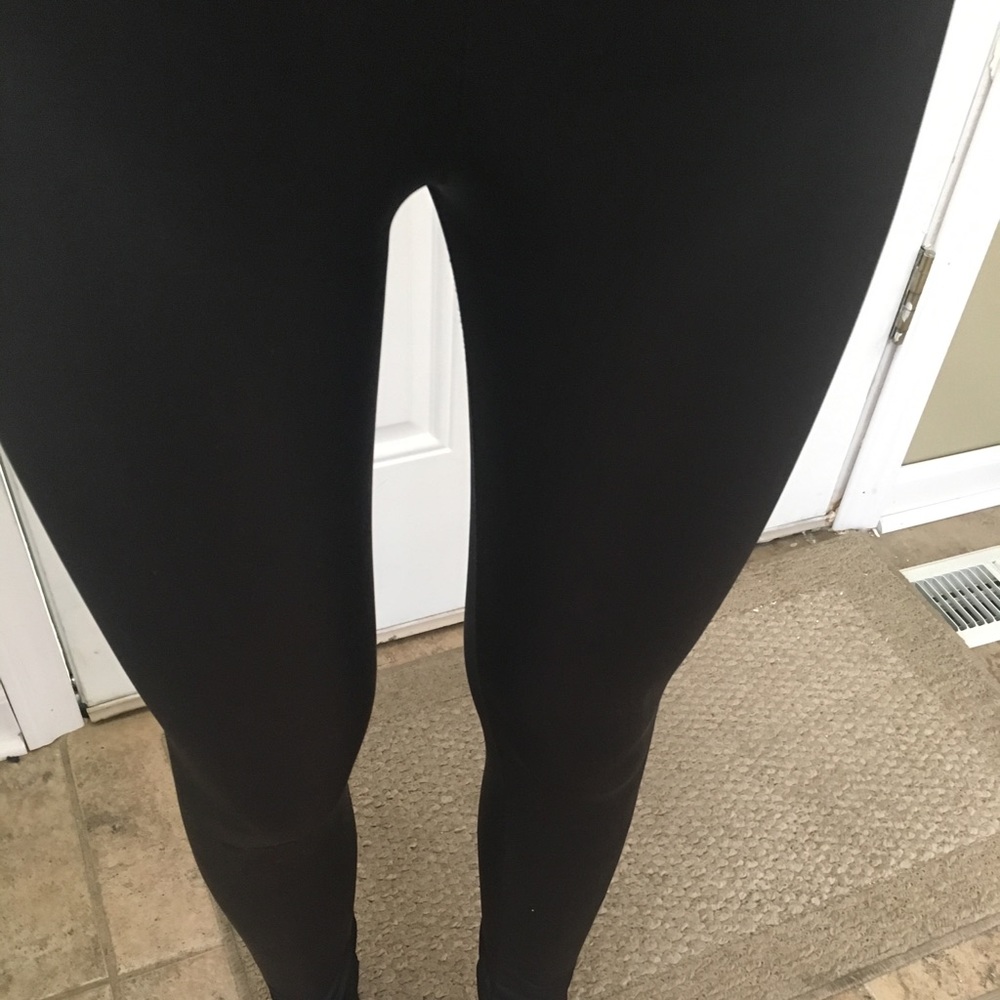 Black leather leggings